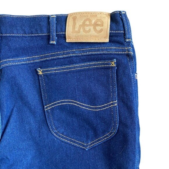 Vintage Lee Men's 42 x 30 Dark Wash Blue Denim Straight Leg USA Retro Cotton - Picture 5 of 6